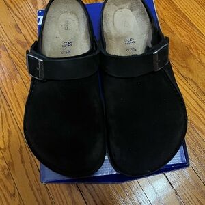Birkenstock Black Suede Lutry